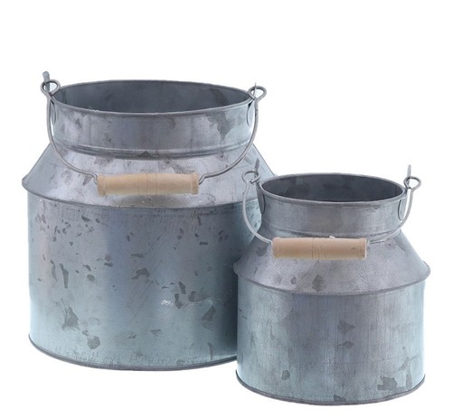 Zink deko milchkanne - 2er, set