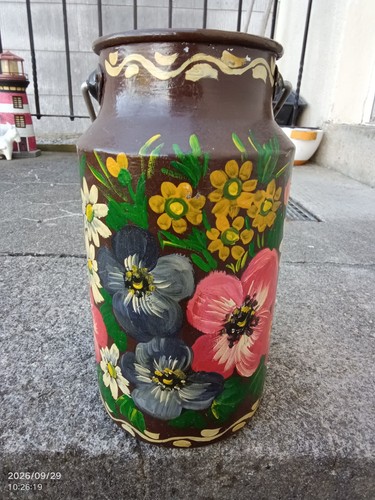 Alte milchkanne handbemalt - milchkanne, 2l