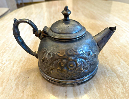 Vintage teekanne metall silber - vintage,