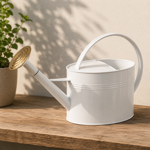 Gießkanne metall weiß - gießkanne, 5l