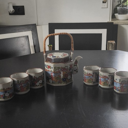 Keramik tee set achteckige - keramik,