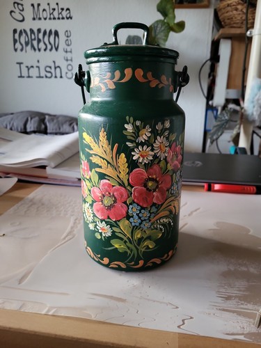 Metall alu milchkanne - alu, bemalt
